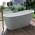 Freistehende Acryl-Badewanne Zen Oval 167×72×45 cm in Weiß glänzend – minimalistisches Design