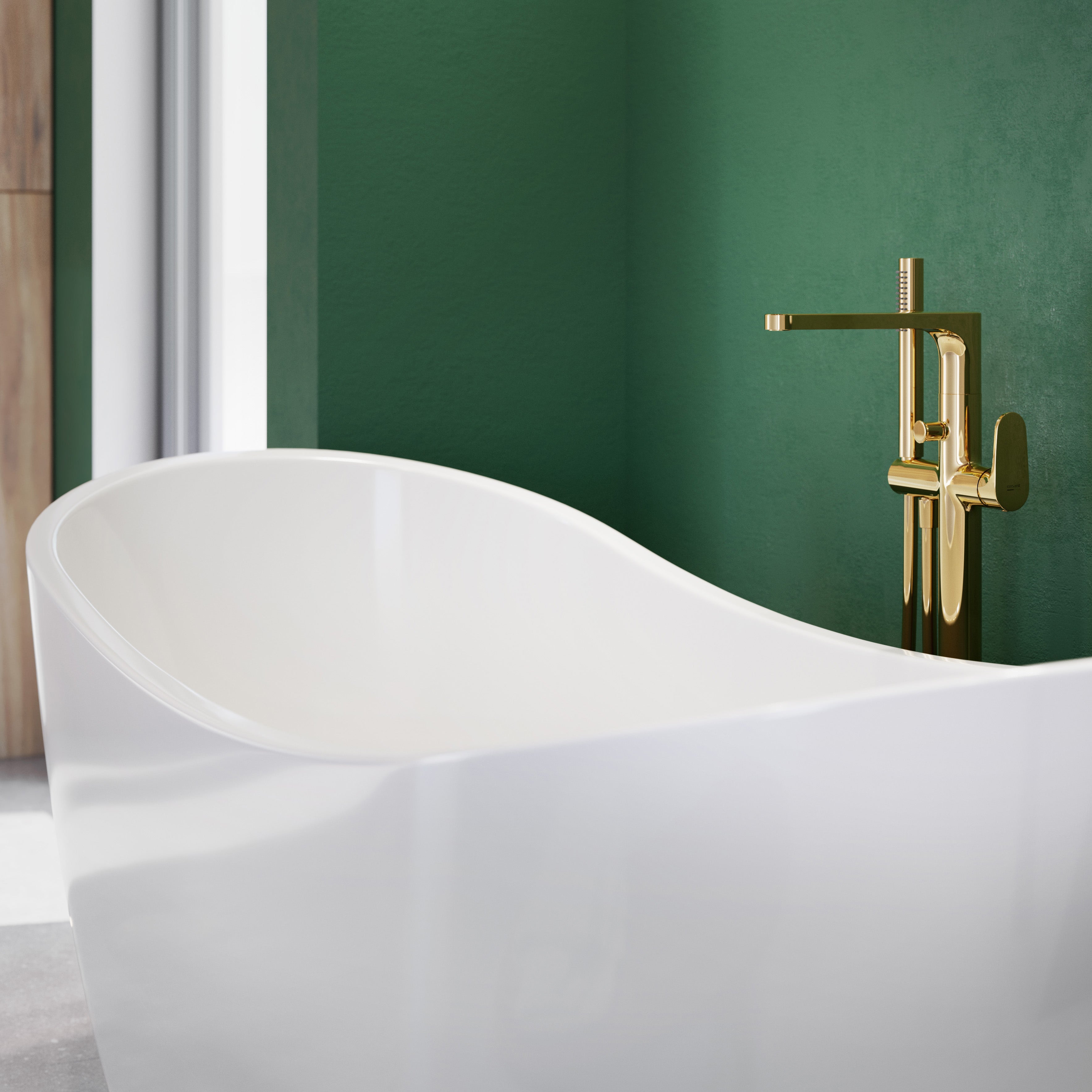 Seitenansicht der Vento Badewanne mit ergonomischer Rückenlehne – ovaler Badetraum