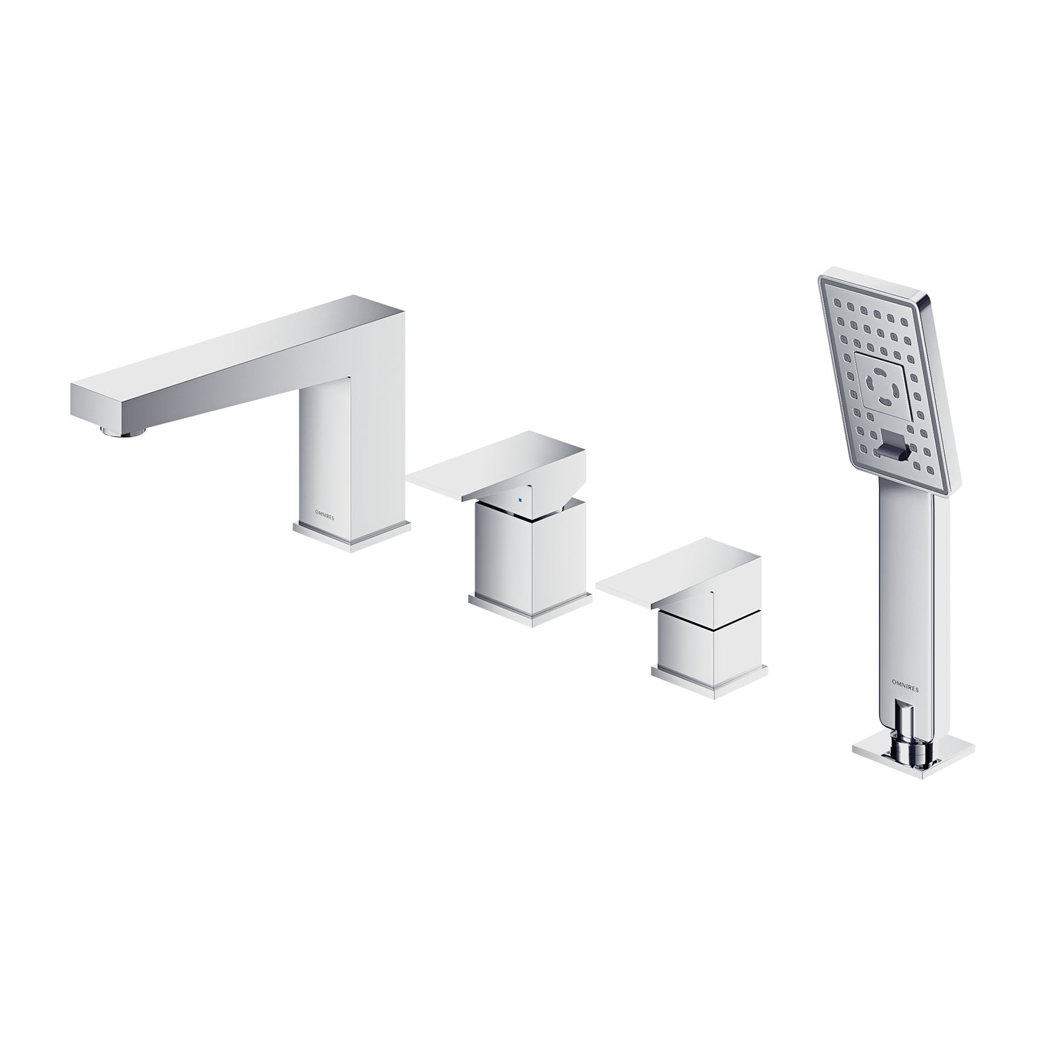 Wannenarmatur 4-Loch. Hochwertige Badarmatur mit hochglanz Oberfläche