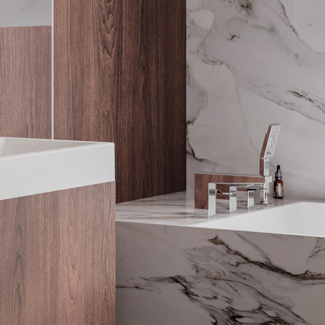 Elegante Badewannenarmatur FRESH zur Wannenrandmontage, inklusive Handbrause