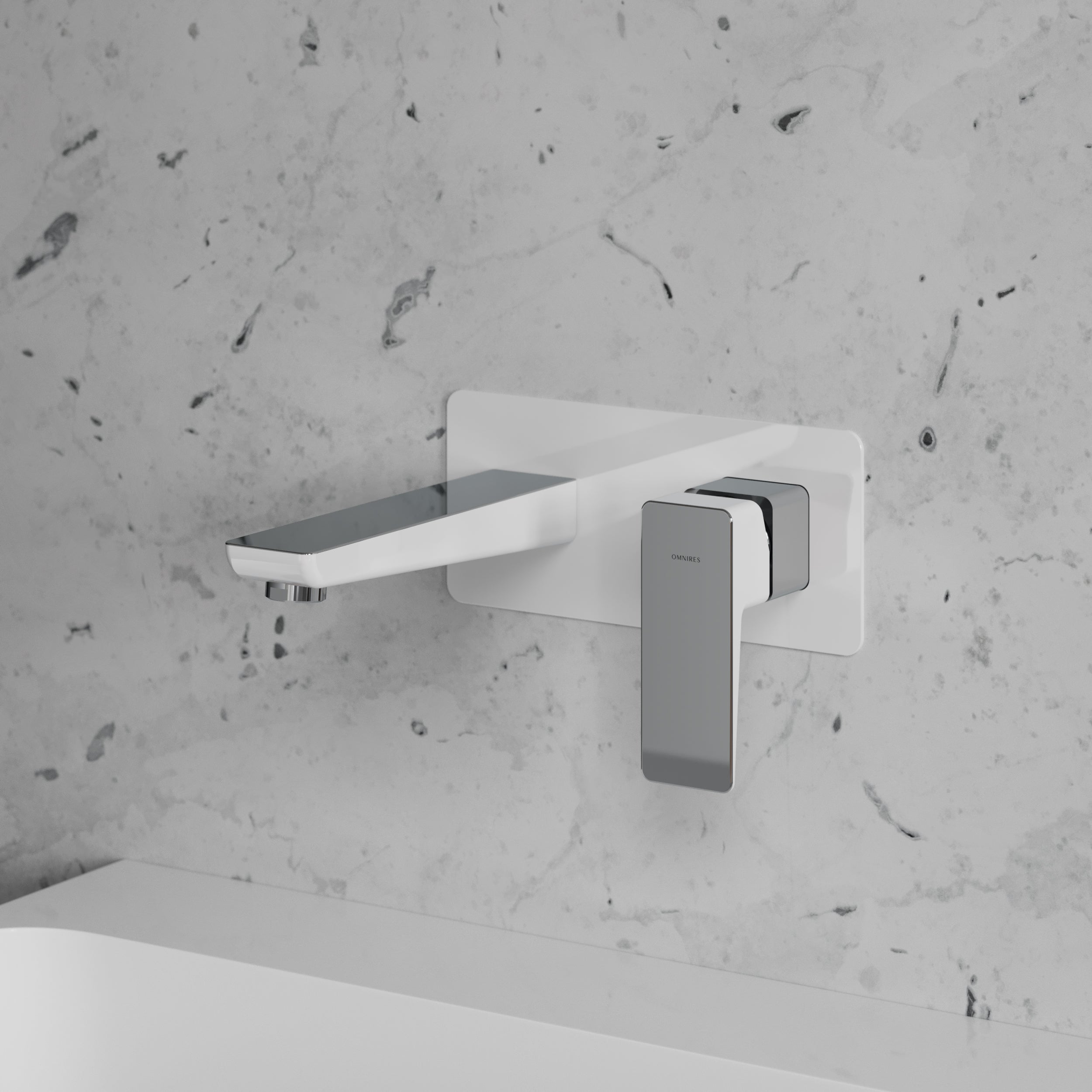 Unterputz-Waschtischarmatur PARMA aus Messing – elegantes Design in Chrom und Weiß