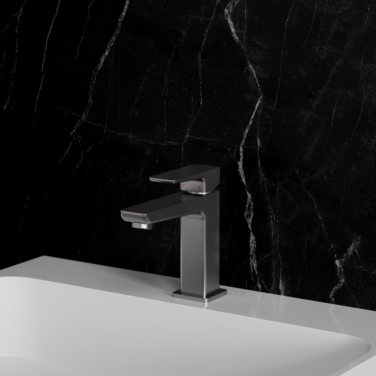 Waschtischarmatur PARMA in Nickel gebürstet mit EcoWater-Technologie