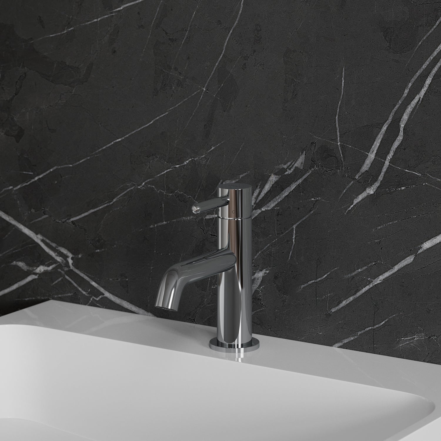 Waschtischarmatur „Y“ aus Messing in Chrom poliert – modernes Design mit EcoWater-Technologie