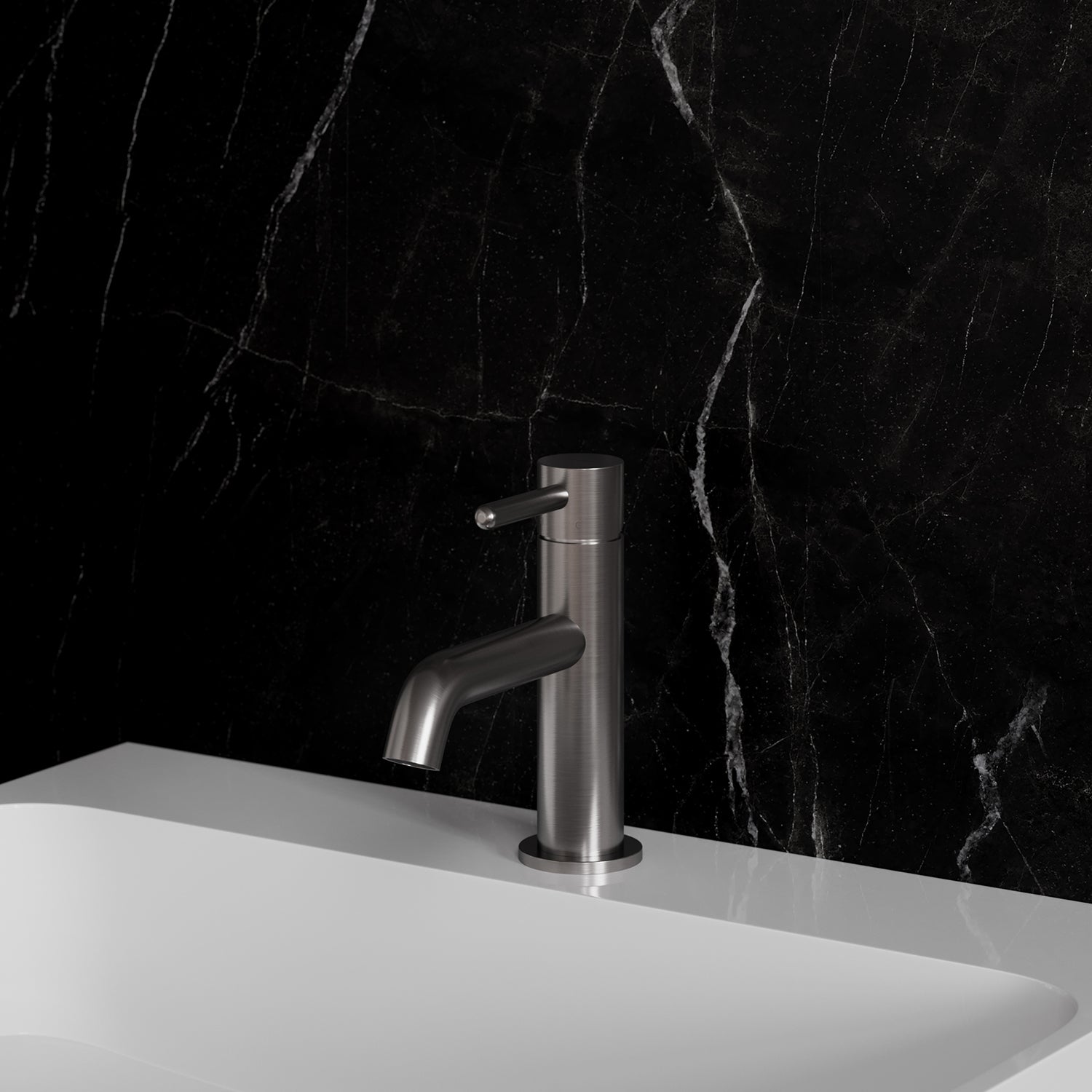 Waschtischarmatur „Y“ aus Messing in Nickel gebürstet – modernes Design mit EcoWater-Technologie