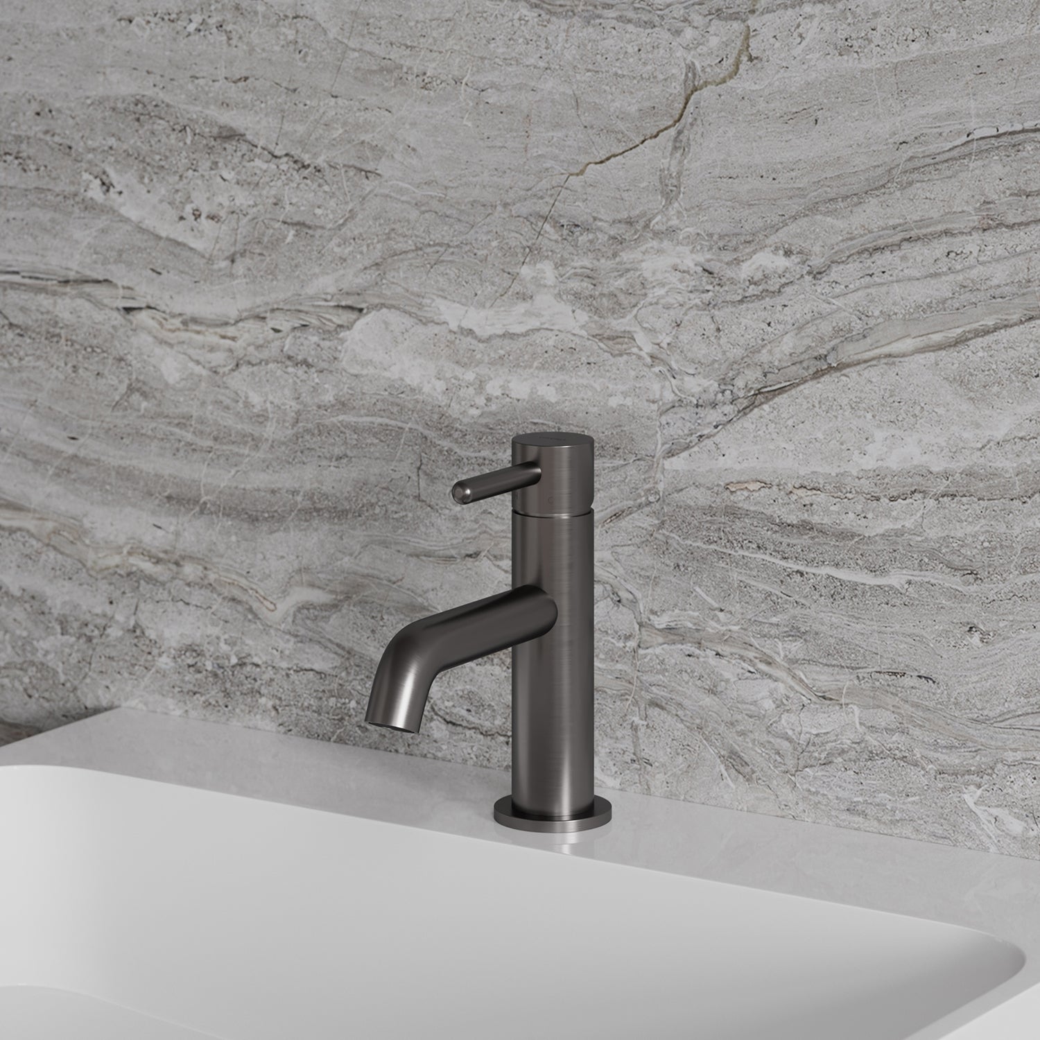 Waschtischarmatur „Y“ aus Messing in Graphit – modernes Design mit EcoWater-Technologie