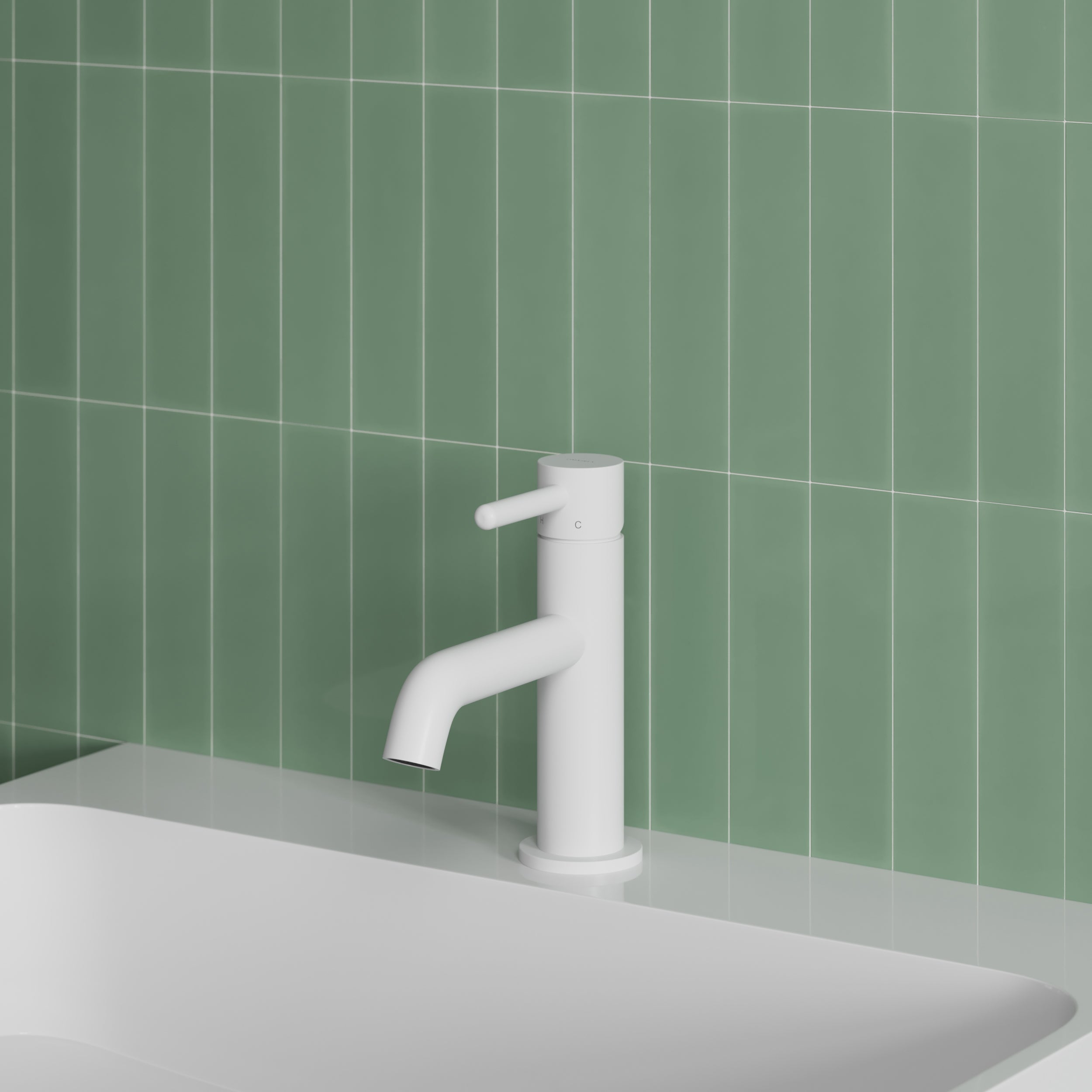 Waschtischarmatur „Y“ aus Messing in Weiß – modernes Design mit EcoWater-Technologie