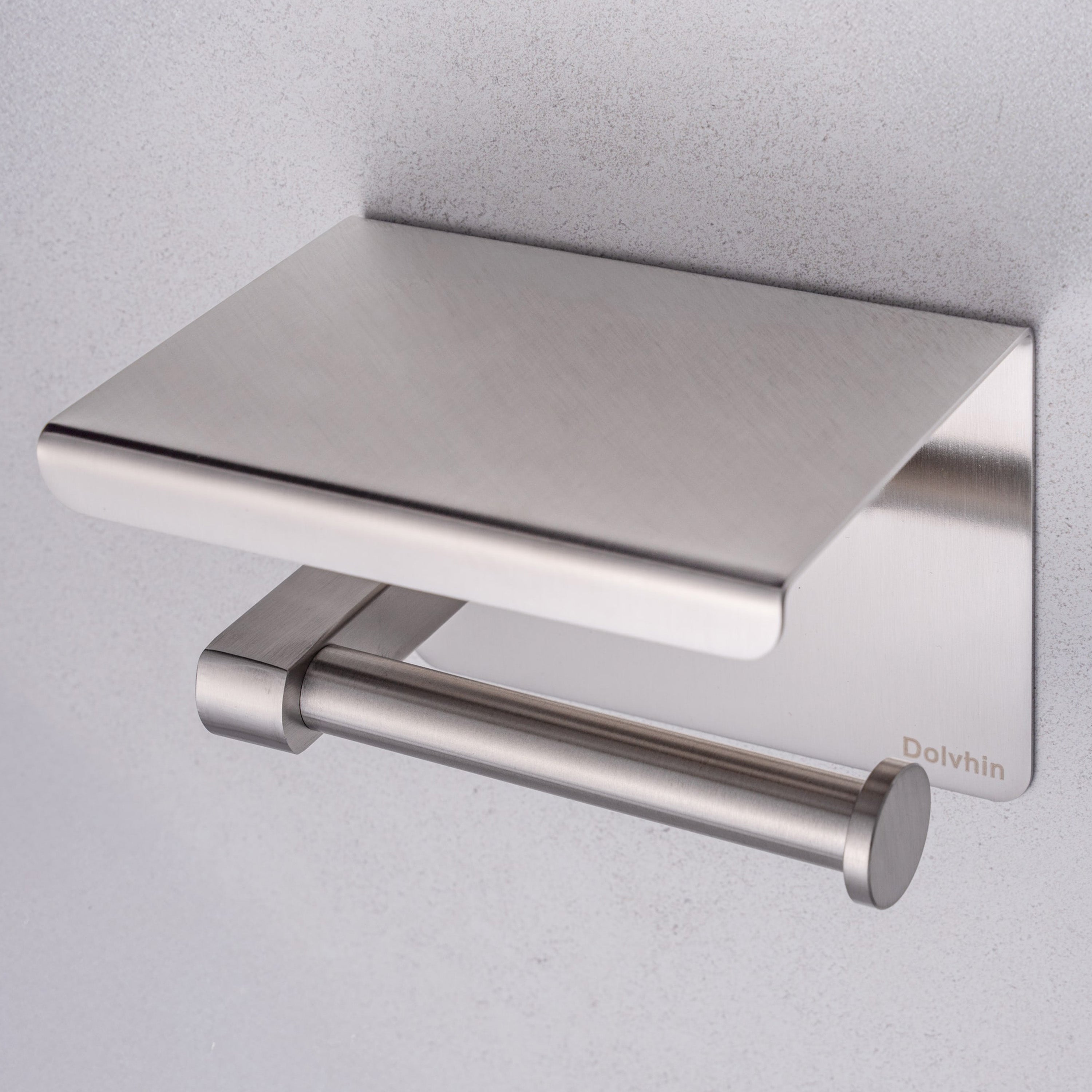 toilettenpapier-halterung zum bohren oder kleben silber gebürstet