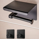 Toilettenpapierhalter ohne Bohren und Handtuchhaken Matt Schwarz Edelstahl