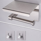 Toilettenpapierhalter ohne Bohren und Handtuchhaken silber gebürstet Edelstahl
