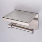 Toilettenpapierhalter ohne Bohren Silber gebürstet mit Ablage für Handy und Feuchttücher