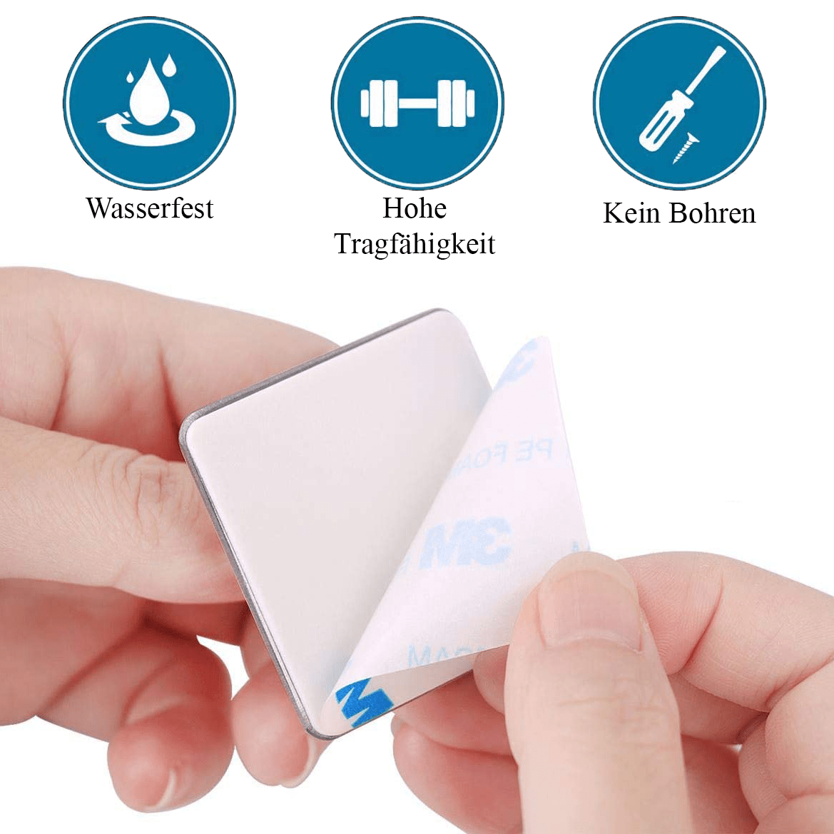 Klebehaken Chrom poliert