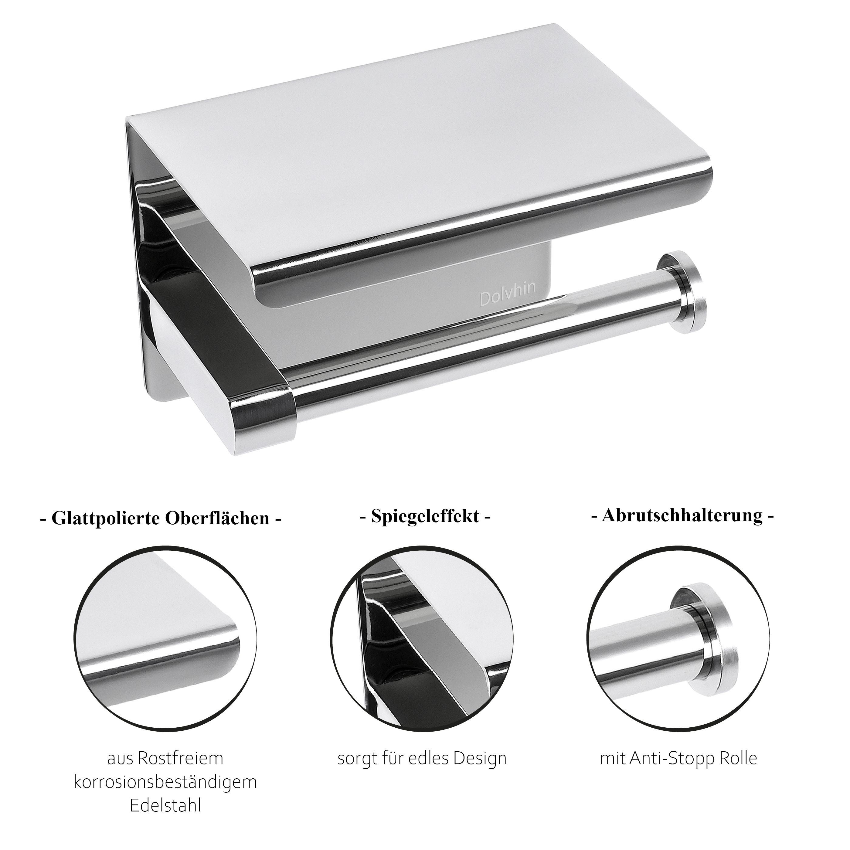 toilettenpapier-halterung zum bohren oder kleben Chrom poliert