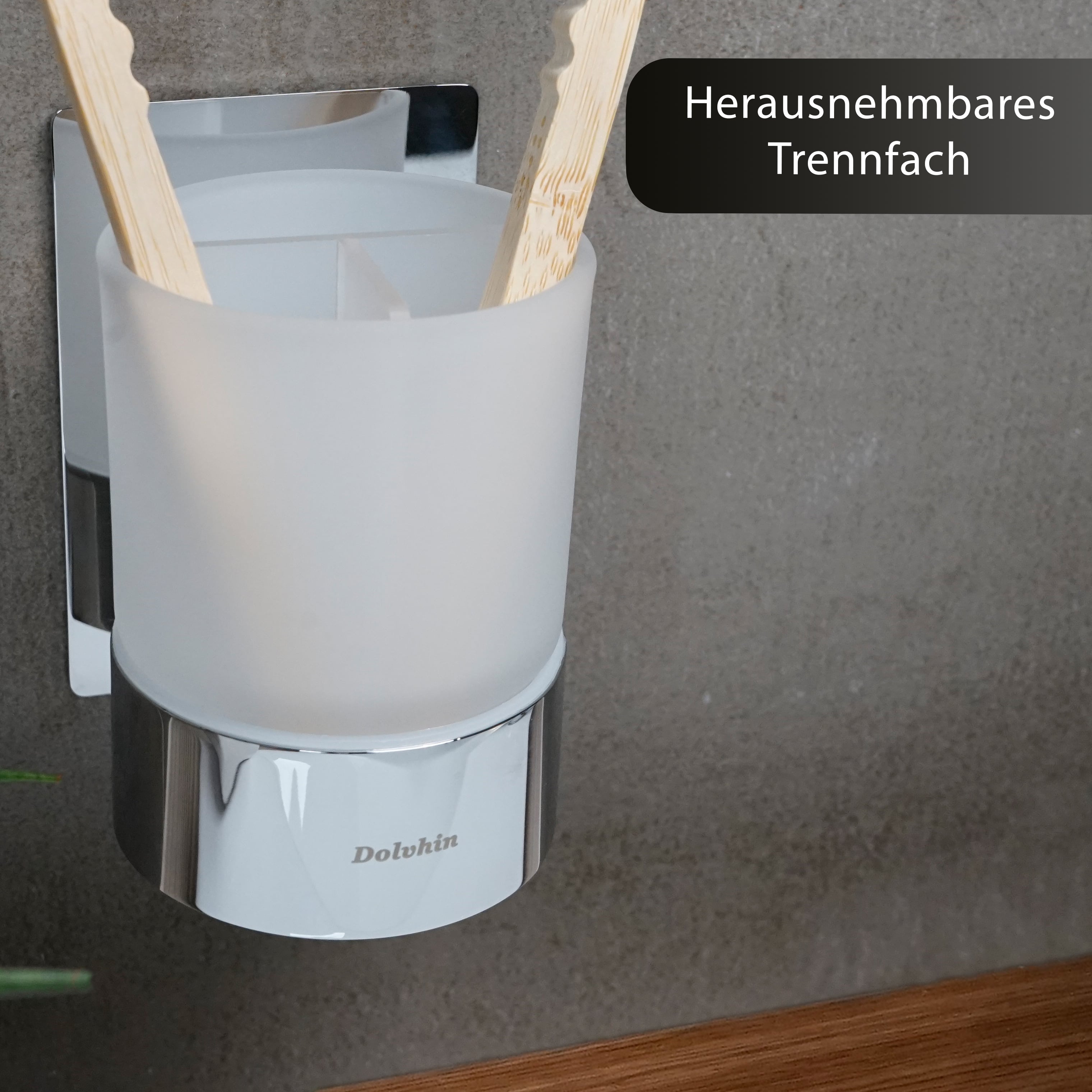 Milchglas Zahnputzbecher zum Kleben Wandmontage