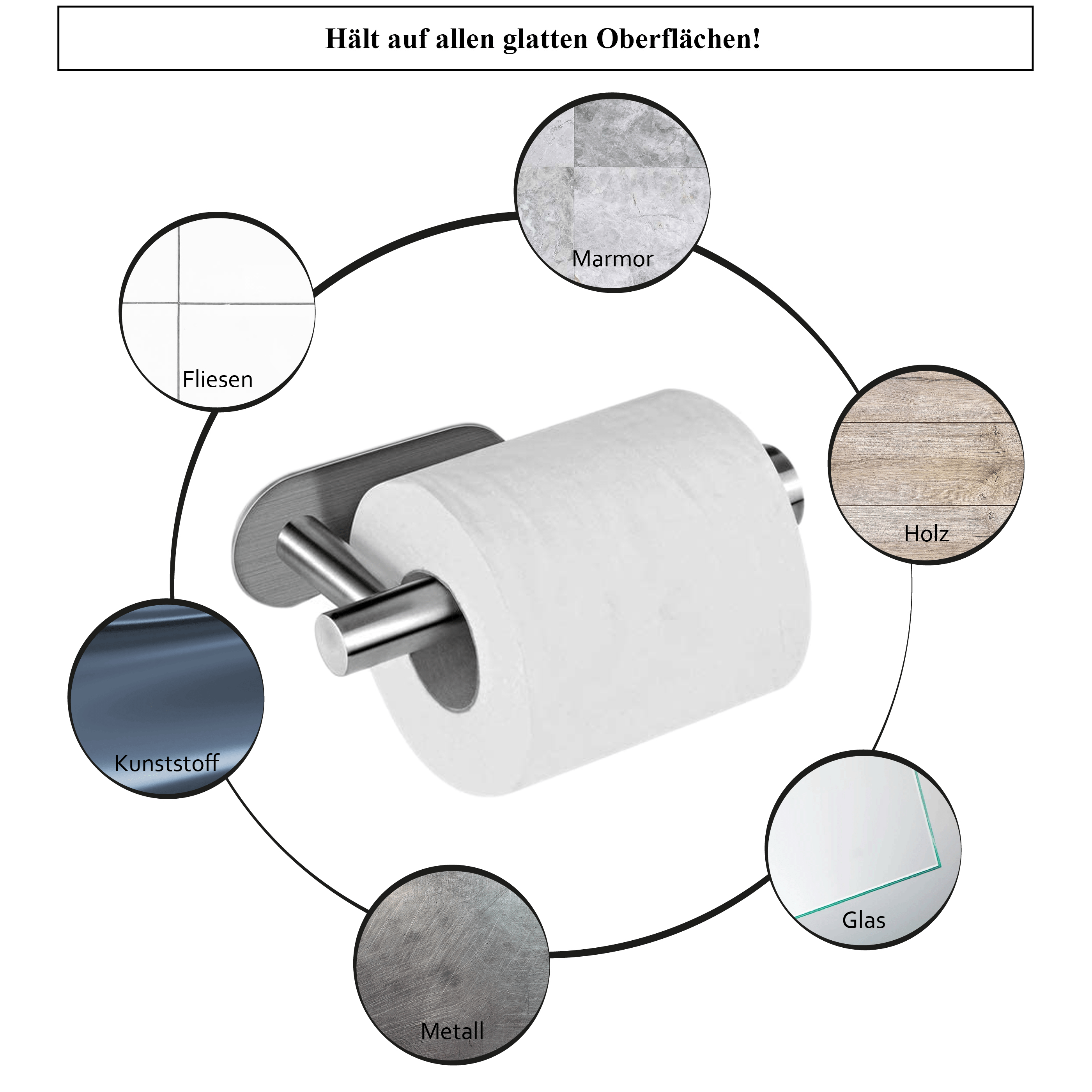 Klorollenhalter wc rollenhalter hält ausgezeichnet auf sauberen, glatten Oberflächen